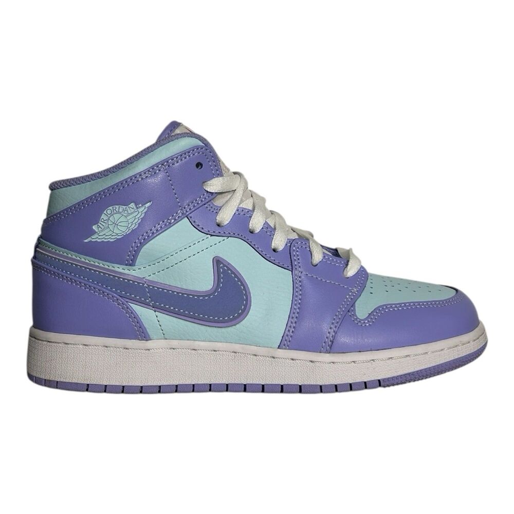 Nike Air Jordan 1 Mid Purple Pulse Aqua 6.5Y 554725-500 EUC